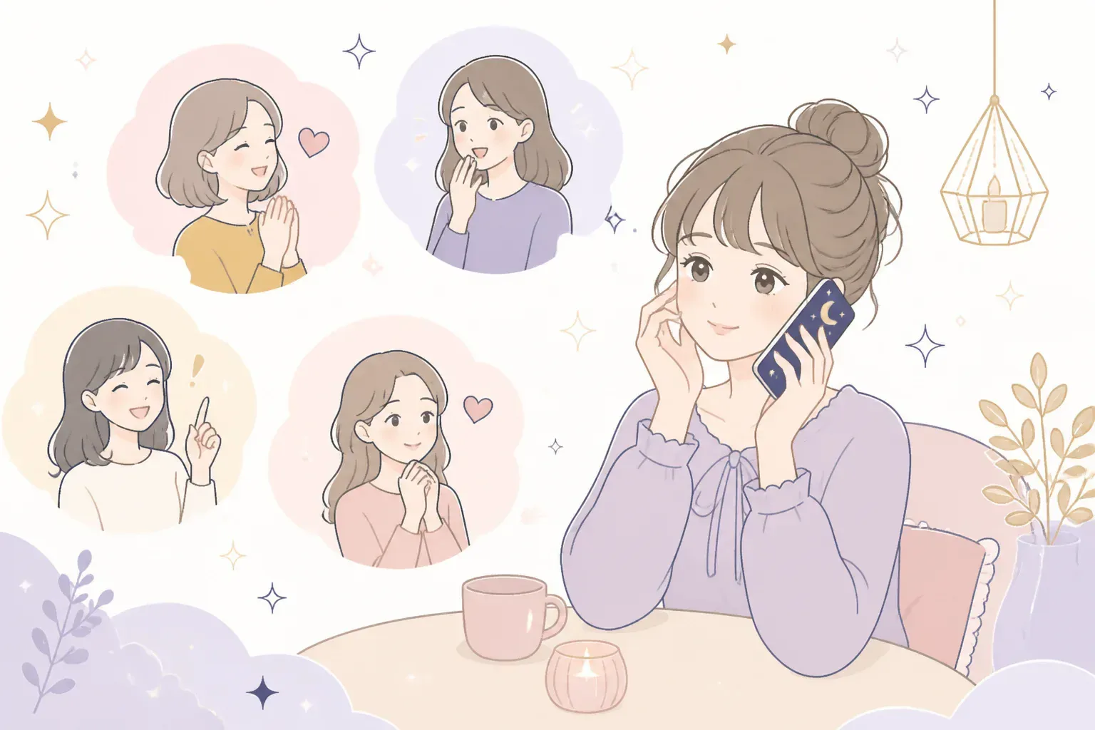 相手の気持ち占いの体験談を読む読者のイメージ