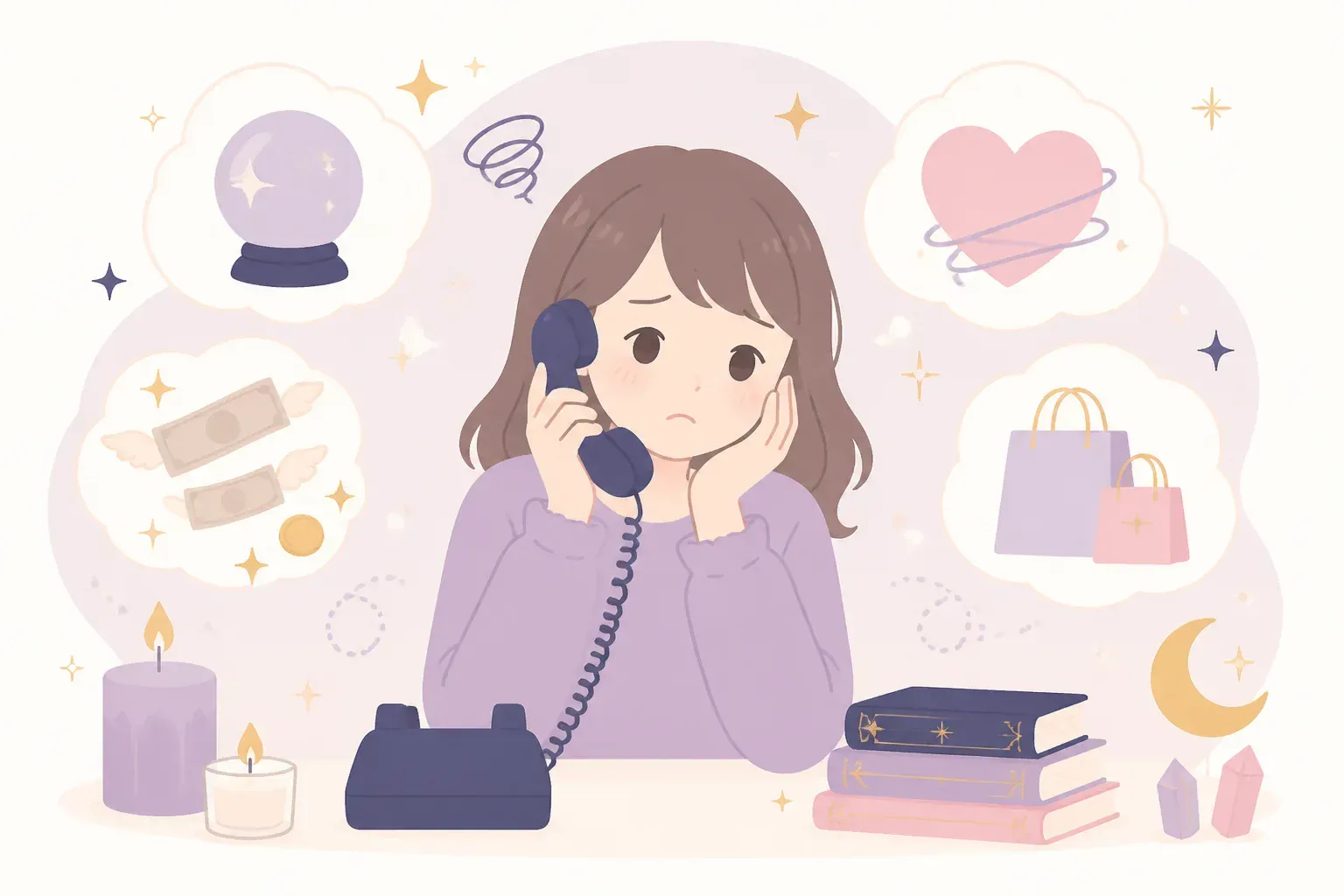 占いと上手に付き合うことを表す落ち着いた雰囲気のイメージ