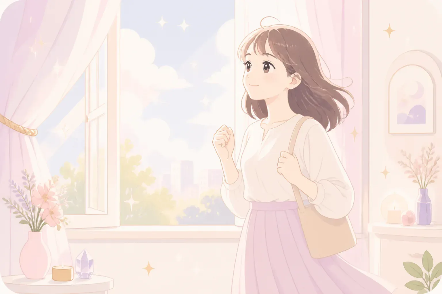 祈祷をきっかけに前向きに行動するイメージ