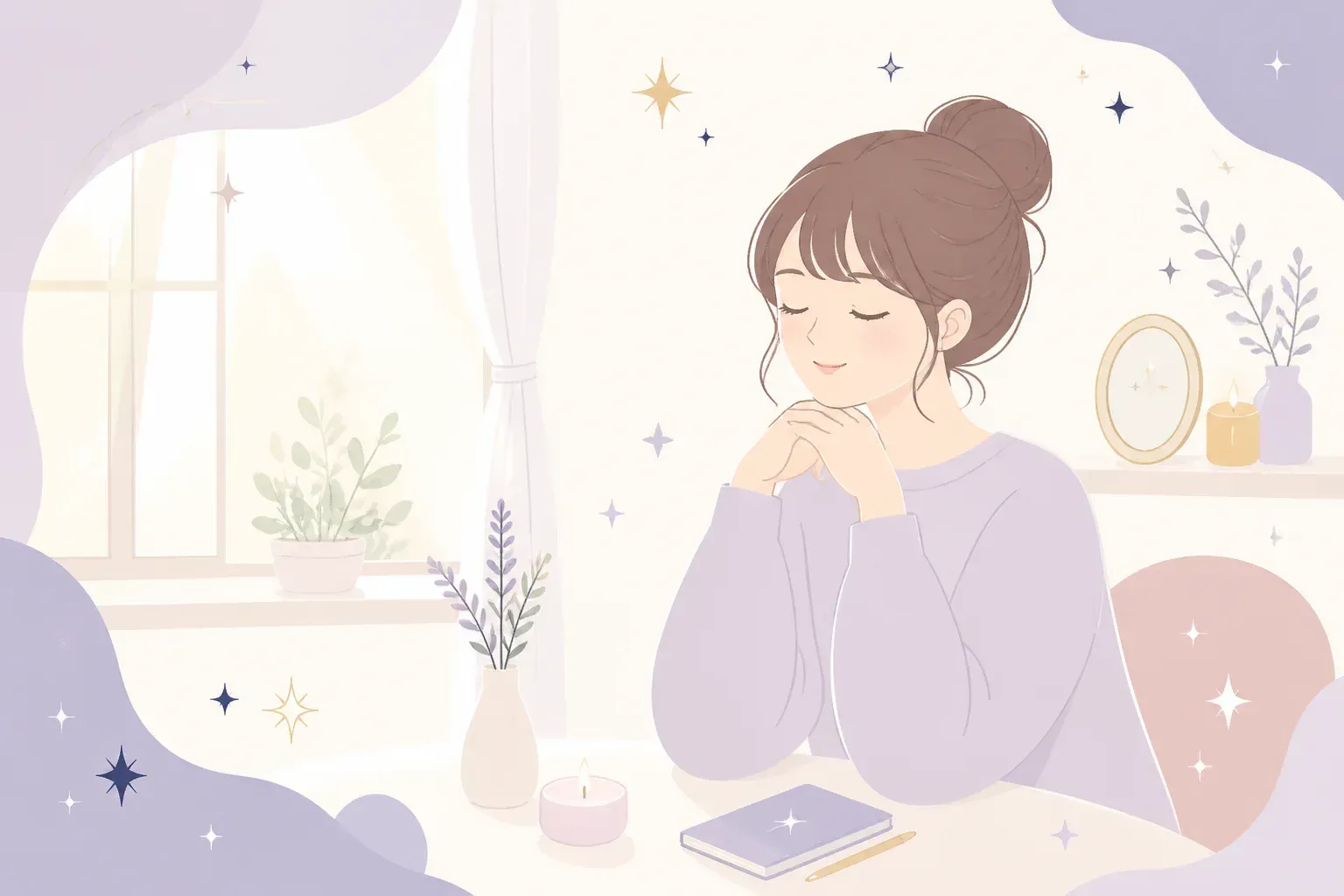 静かに自分と向き合うイメージ