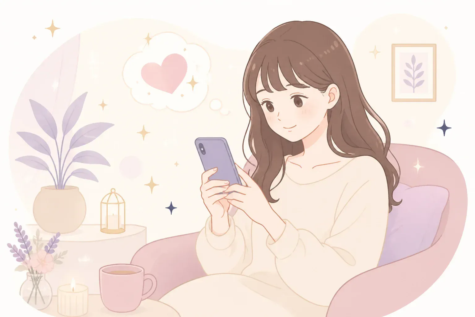 安心して電話占いを利用する人物の雰囲気イメージ