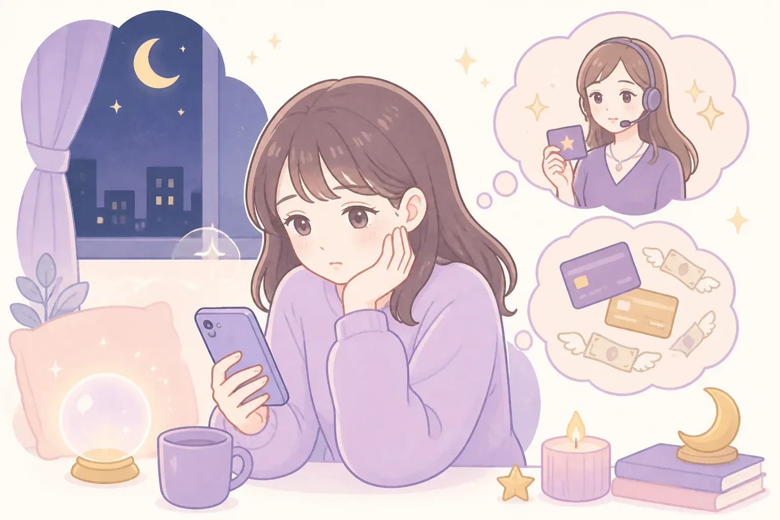 深夜の落ち着いた部屋の雰囲気イメージ