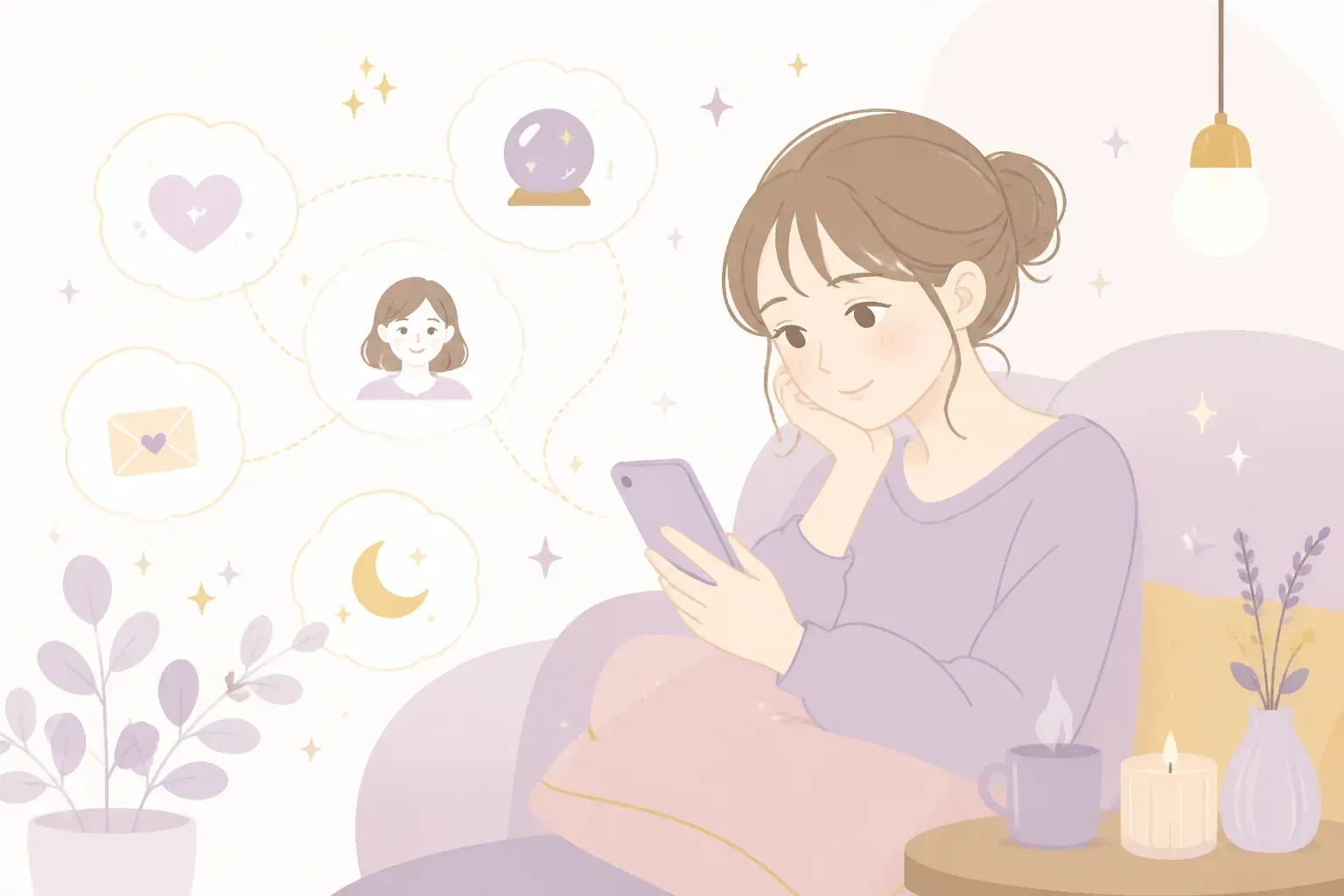 電話占いサイト選びに悩む人の雰囲気イメージ