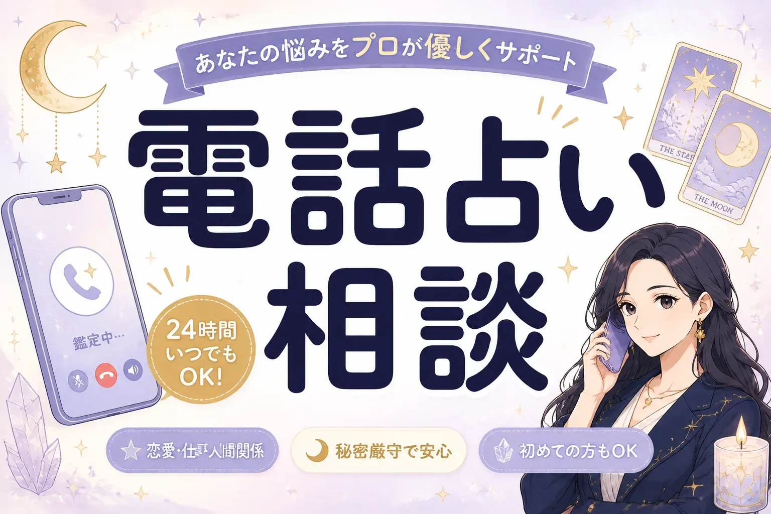 電話占いの相談は何を話せる?悩み別の選び方とおすすめサービス5選