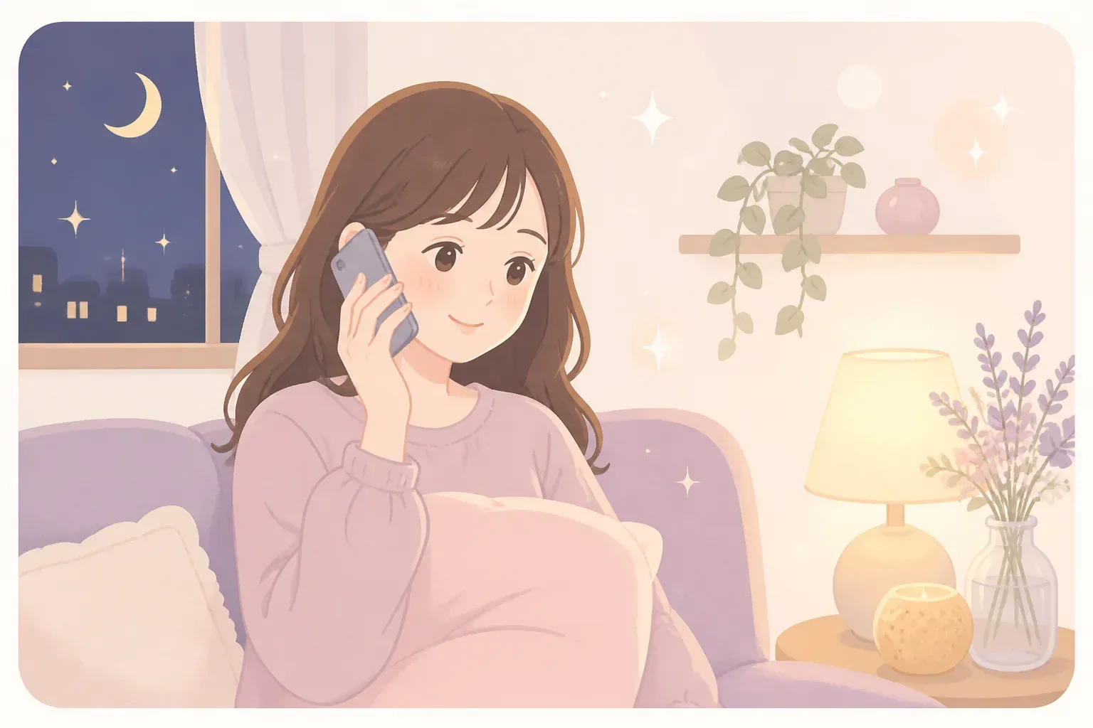 電話で占い師に復縁相談をする女性のイメージ