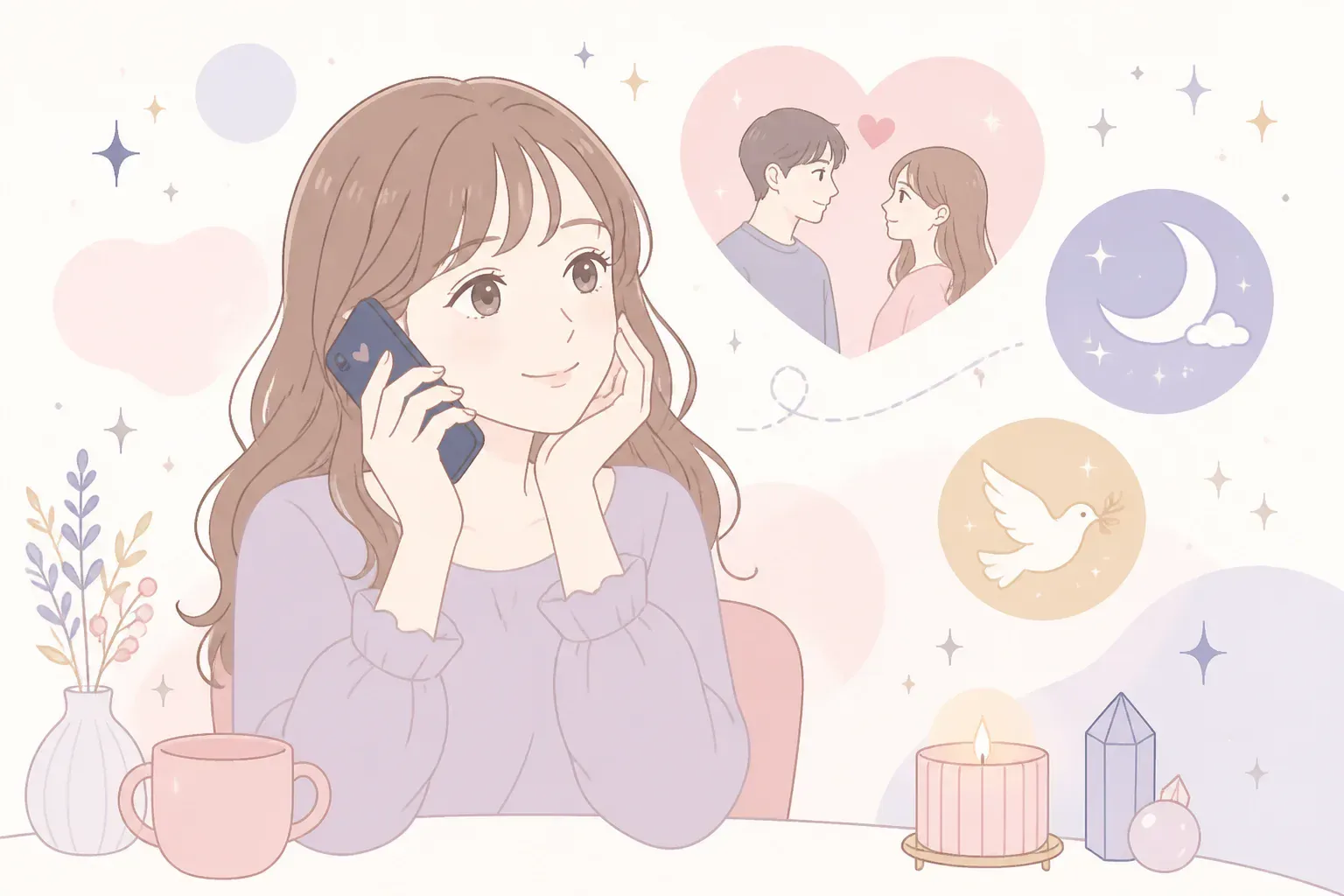 電話で復縁相談をする女性のイメージ