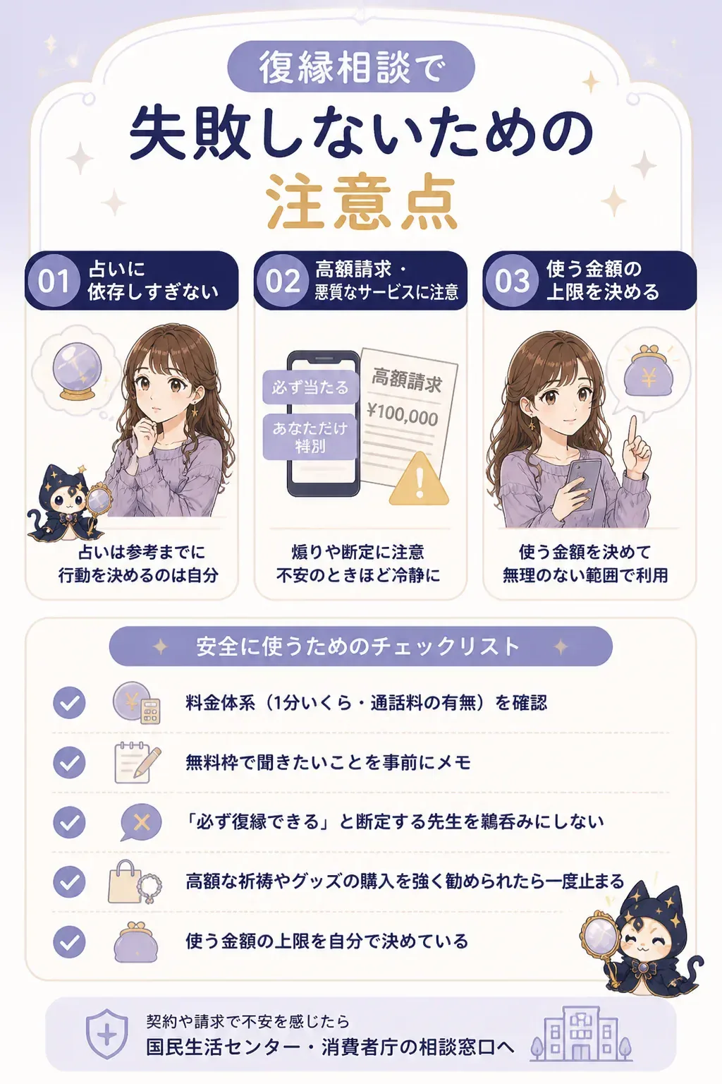 復縁相談で失敗しないための注意点の図解