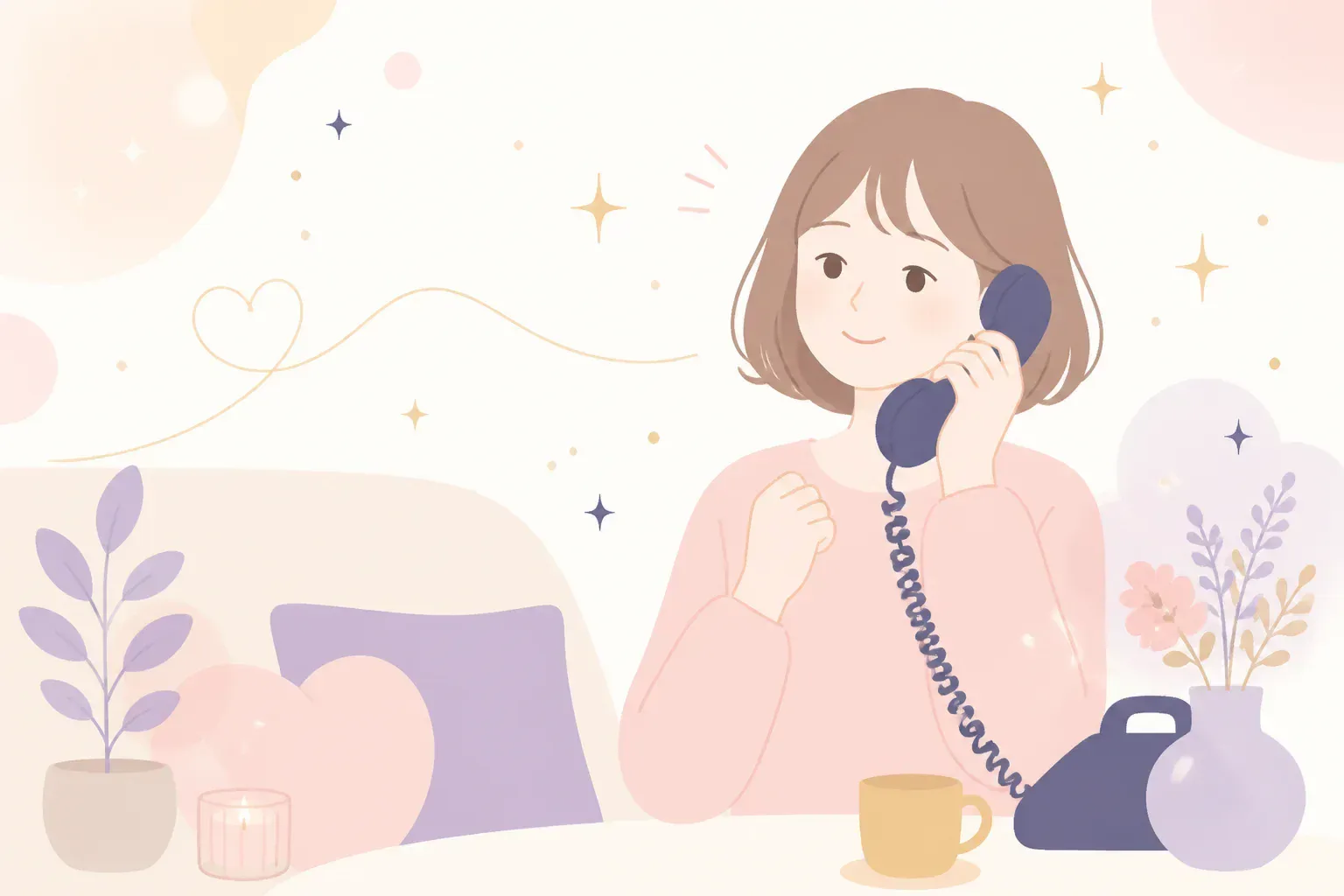 電話で相談している場面のイメージ