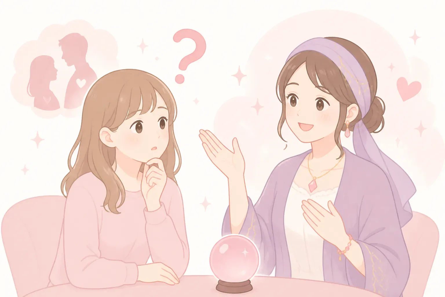 電話占いと復縁に関するよくある質問のイメージイラスト