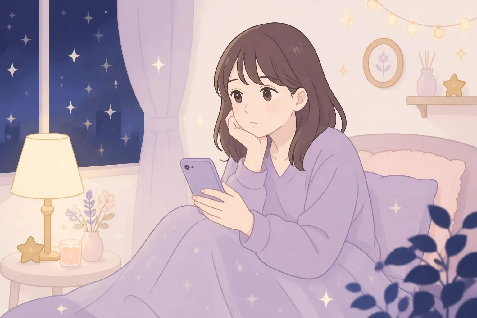 電話占いの結果に悩む様子のイメージ