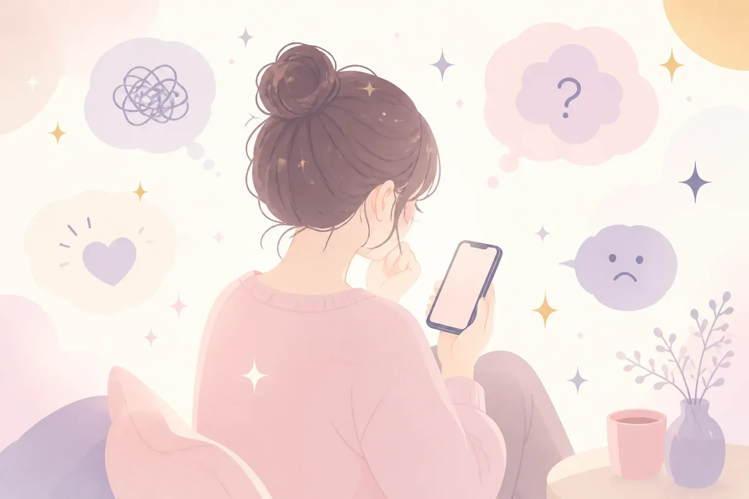 電話占いを使うか迷っている人のイメージ