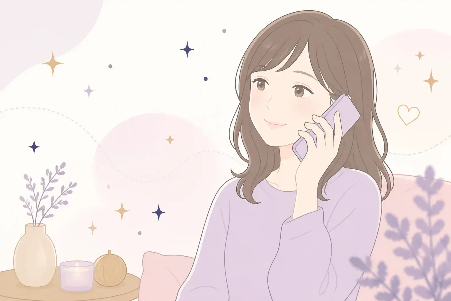 電話で相談して気持ちが軽くなるイメージ