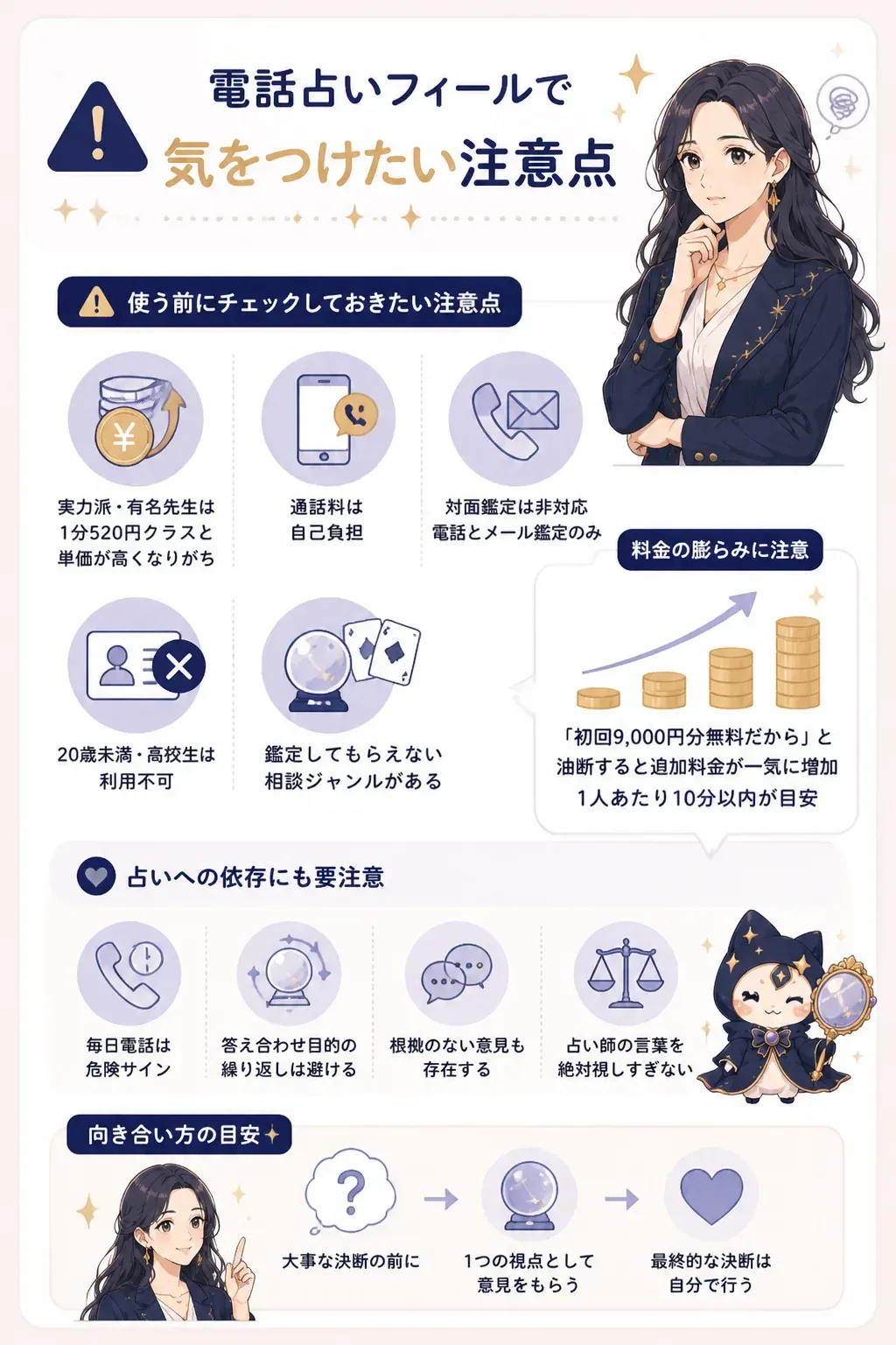 電話占いフィールを使う前に確認したい注意点チェック