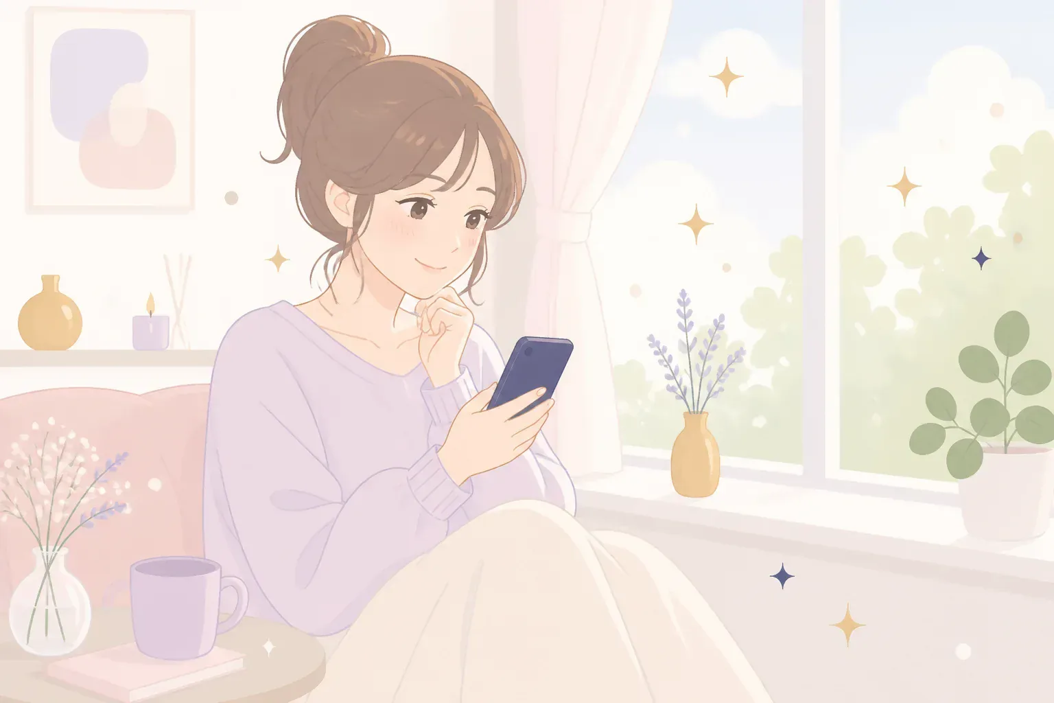 口コミを読んでいる様子のイメージ